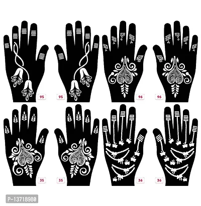 Apcutes mehndi stencil for both hands set of 4.-thumb0