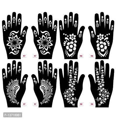 Apcutes mehndi stencil for both hands set of 4.-thumb0