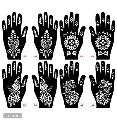 Apcutes mehndi stencil for both hands set of 4.-thumb0