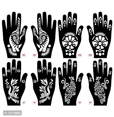 Apcutes mehndi stencil for both hands set of 4.-thumb0