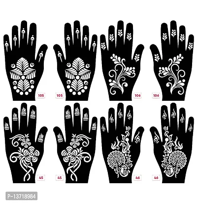 Apcutes mehndi stencil for both hands set of 4.-thumb0