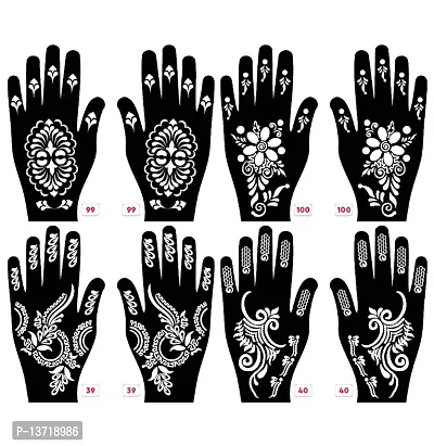 Apcutes mehndi stencil for both hands set of 4.-thumb0