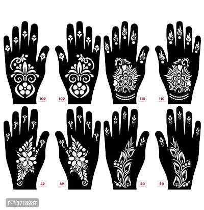 Apcutes mehndi stencil for both hands set of 4.-thumb0