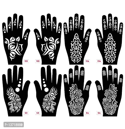 Apcutes mehndi stencil for both hands set of 4.-thumb0