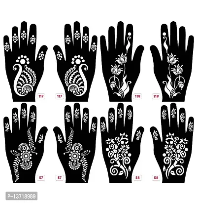 Apcutes mehndi stencil for both hands set of 4.-thumb0