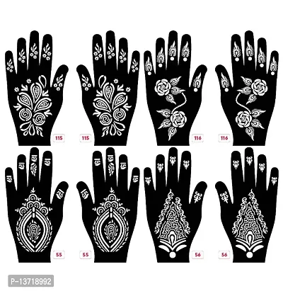 Apcutes mehndi stencil for both hands set of 4.-thumb0