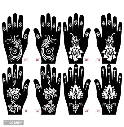 Apcutes mehndi stencil for both hands set of 4.-thumb0