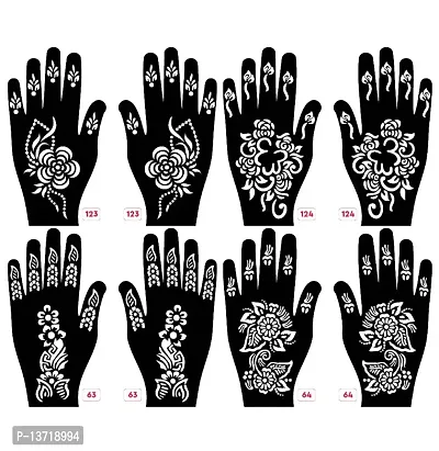 Apcutes mehndi stencil for both hands set of 4.-thumb0