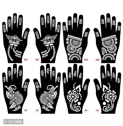 Apcutes mehndi stencil for both hands set of 4.-thumb0