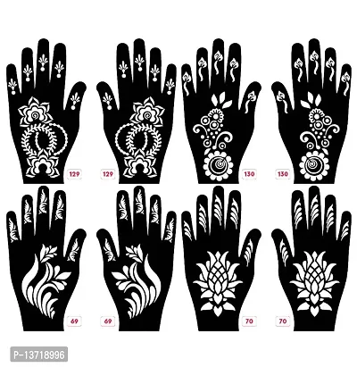 Apcutes mehndi stencil for both hands set of 4.-thumb0