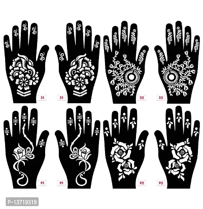 Apcutes mehndi stencil for both hands set of 4.-thumb0