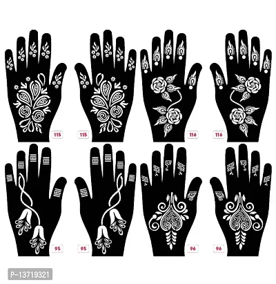 Apcutes mehndi stencil for both hands set of 4.