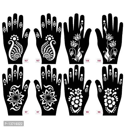 Apcutes mehndi stencil for both hands set of 4.-thumb0