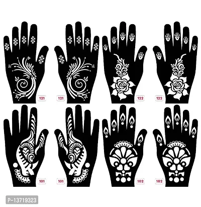 Apcutes mehndi stencil for both hands set of 4.-thumb0