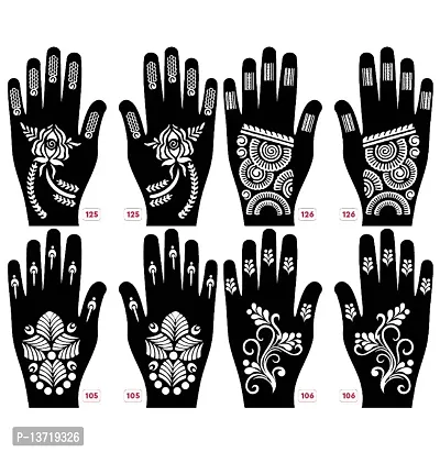 Apcutes mehndi stencil for both hands set of 4.-thumb0