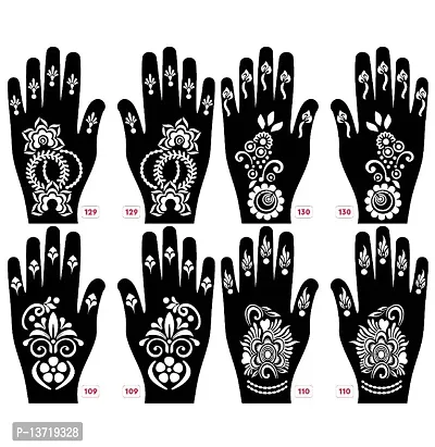 Apcutes mehndi stencil for both hands set of 4.