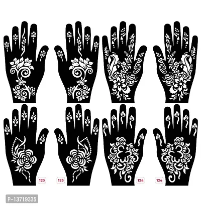 Apcutes mehndi stencil for both hands set of 4.-thumb0