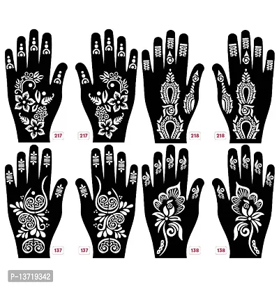 Apcutes mehndi stencil for both hands set of 4.-thumb0