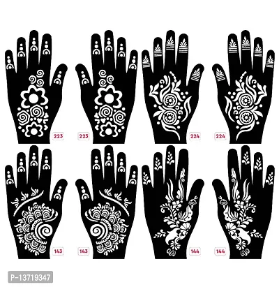 Apcutes mehndi stencil for both hands set of 4.-thumb0