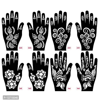 Apcutes mehndi stencil for both hands set of 4.-thumb0