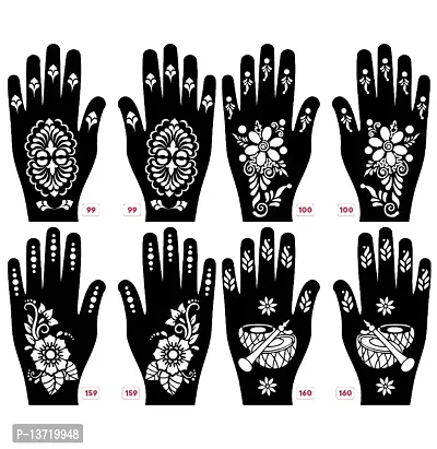 Apcutes mehndi stencils for both hands set of 4.