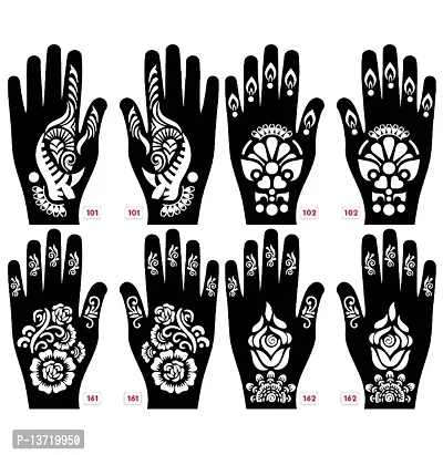 Apcutes mehndi stencils for both hands set of 4.-thumb0