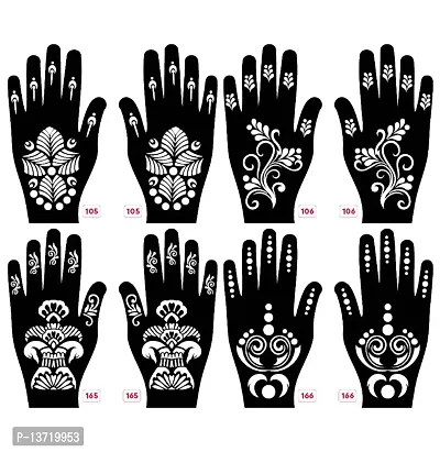 Apcutes mehndi stencils for both hands set of 4.