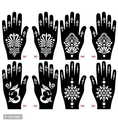 Apcutes mehndi stencils for both hands set of 4.