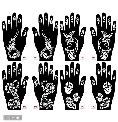 Apcutes mehndi stencils for both hands set of 4.-thumb0