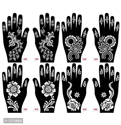 Apcutes mehndi stencils for both hands set of 4.