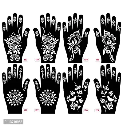 Apcutes mehndi stencils for both hands set of 4.-thumb0