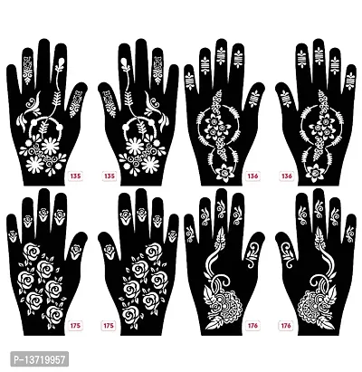 Apcutes mehndi stencils for both hands set of 4.-thumb0