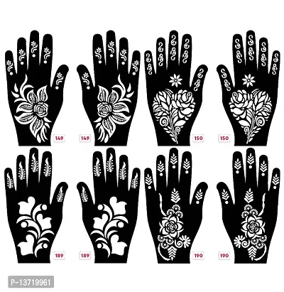 Apcutes mehndi stencils for both hands set of 4.-thumb0