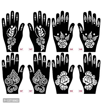 Apcutes mehndi stencils for both hands set of 4.-thumb0