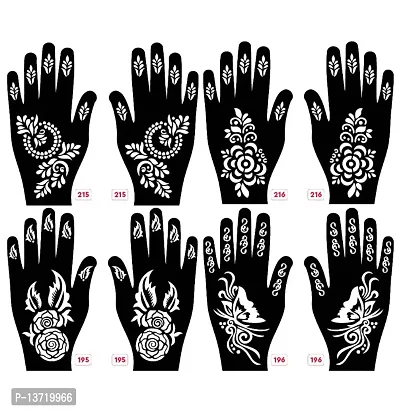 Apcutes mehndi stencils for both hands set of 4.-thumb0