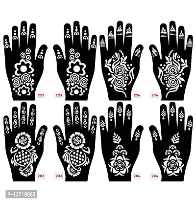 Apcutes mehndi stencils for both hands set of 4.