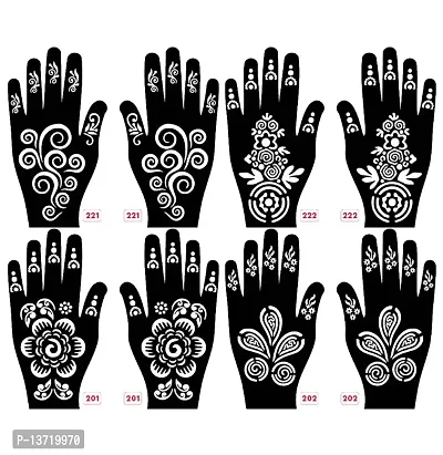 Apcutes mehndi stencils for both hands set of 4.-thumb0