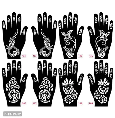 Apcutes mehndi stencils for both hands set of 4.