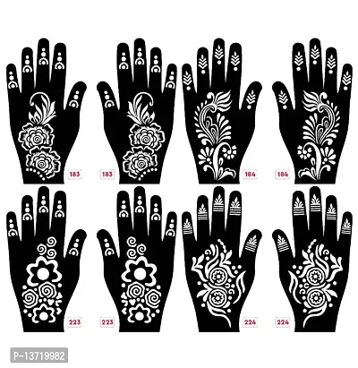 Apcutes mehndi stencils for both hands set of 4.-thumb0