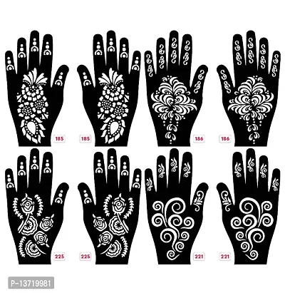 Apcutes mehndi stencils for both hands set of 4.-thumb0