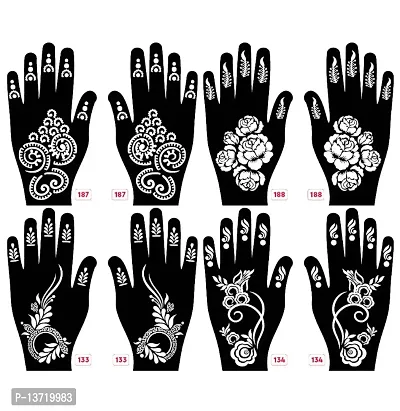 Apcutes mehndi stencils for both hands set of 4.