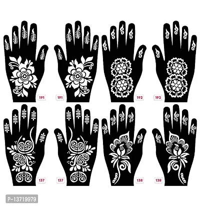 Apcutes mehndi stencils for both hands set of 4.-thumb0