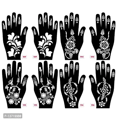 Apcutes mehndi stencils for both hands set of 4.-thumb0