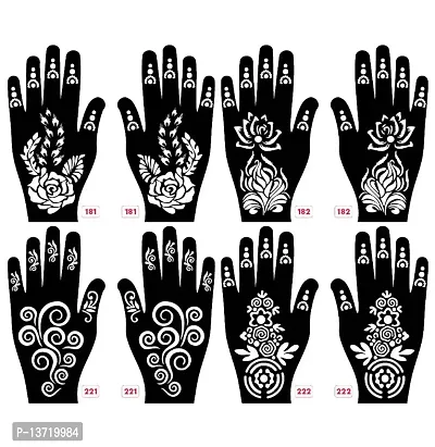 Apcutes mehndi stencils for both hands set of 4.-thumb0