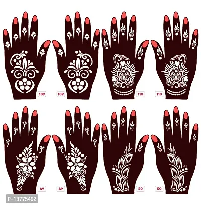 Apcutes mehndi stencils for both hands set of 4.-thumb0