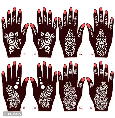 Apcutes mehndi stencils for both hands set of 4.