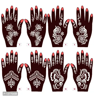 Apcutes mehndi stencils for both hands set of 4.