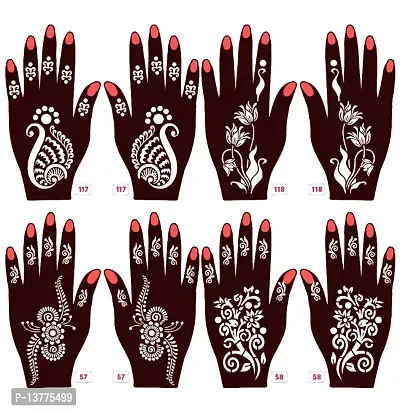 Apcutes mehndi stencils for both hands set of 4.-thumb0