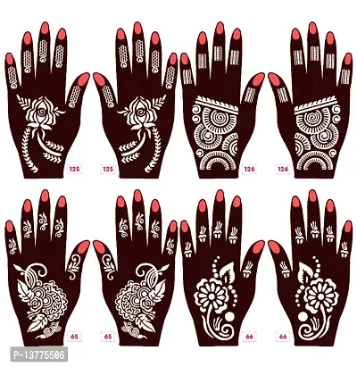 Apcutes mehndi stencils for both hands set of 4.