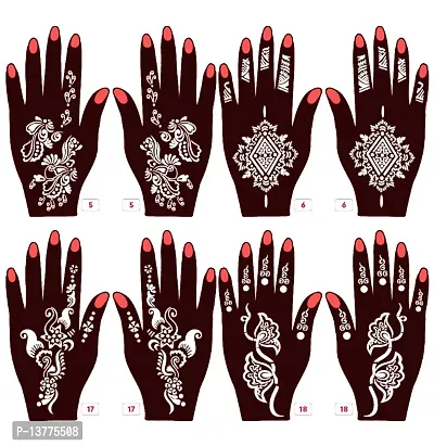 Apcutes mehndi stencils for both hands set of 4.-thumb0